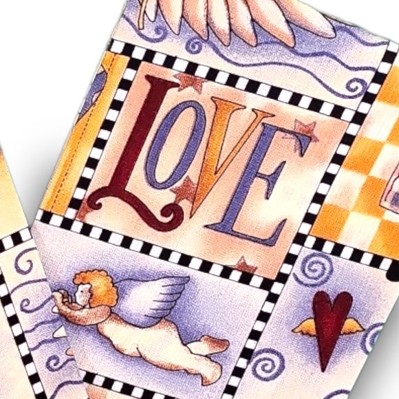 Home Dining Cloth Napkins Set (4) Messages From Angels Pattern Super Colorful - Picture 3 of 8